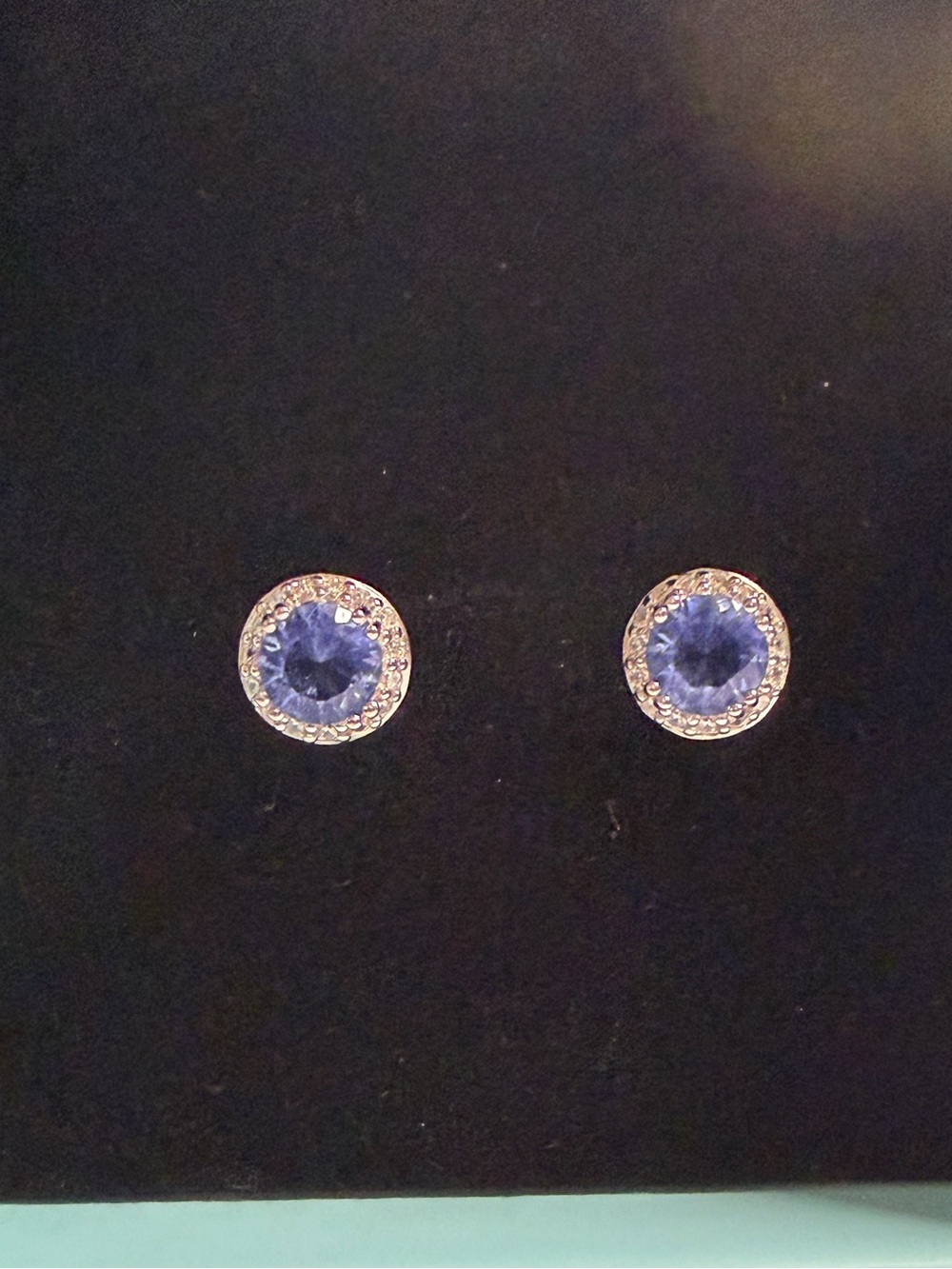 Blue Sapphire Halo Earrings